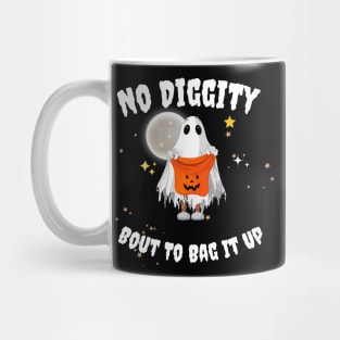 No Diggity Bout To Bag It Up Cute Ghost Halloween Kids Candy Mug